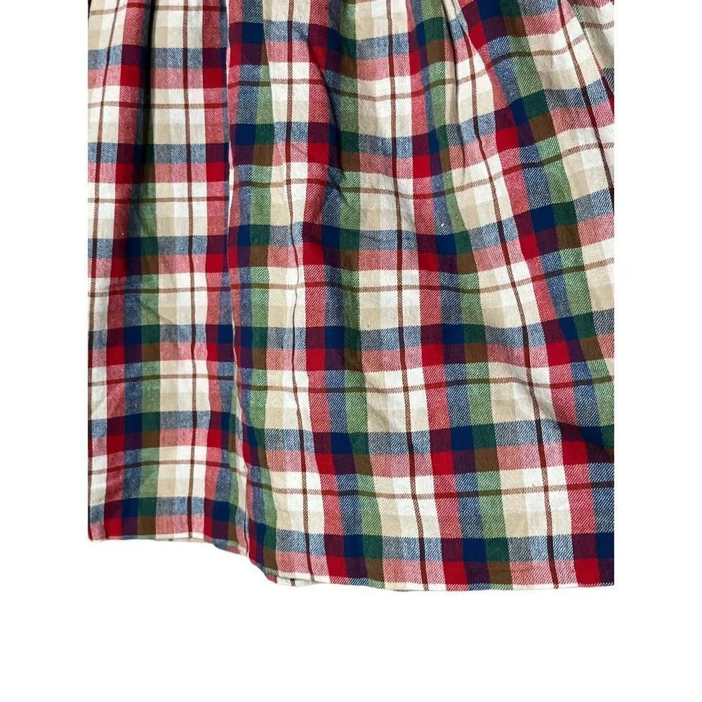 Vintage Oshkosh B’Gosh Girls Plaid Bunny‎ Squirrel print Dress Size 6